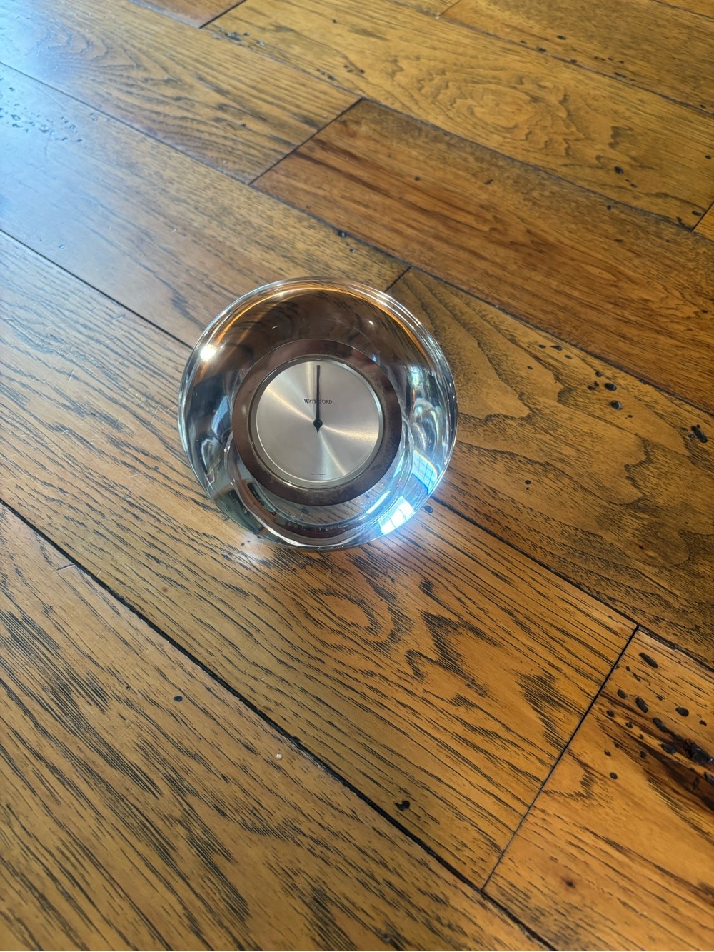 Vintage Waterford Crystal Eclipse Orb Paperweight Desk Clock